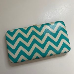 turquoise and white wallet